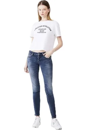 LTB Jeans Damskie Nicole - Skinny Fit ze średnią talią i zamkiem błyskawicznym w kolorze niebieskim z mieszanki bawełny - rozmiar W25L28, , 25W / 28L