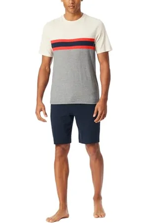 Schiesser Męska piżama krótka okrągły dekolt Casual Nightwear zestaw piżamowy, jasnoczerwona_182607, 50, , 50