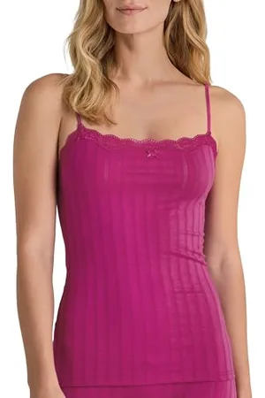 Calida Etude Toujours damski top spaghetti, regulowane ramiączka, elegancki wygląd w paski, ze znakiem jakości swiss+bawełna, , 44-46