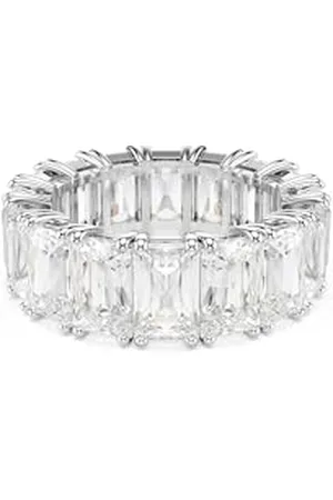 Swarovski Pierścionek Matrix Vittore, Szlif schodkowy typu baguette, , Powłoka z rodu, 52