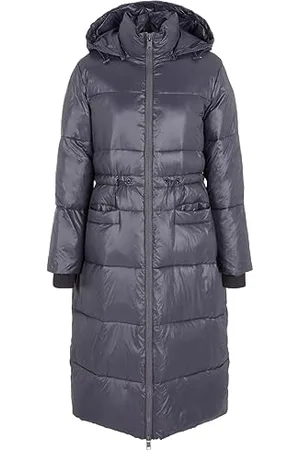 Armani Exchange Shiney Nylon Long Puffer Dress Coat, , L