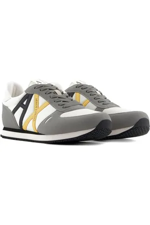 Armani Exchange Męskie buty sportowe Rio Side Logo, NEUTRAL GREY+OFF WHT, 43 EU, , 43 EU