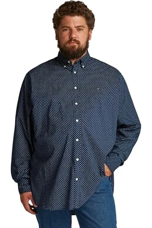 Tommy Hilfiger Damska koszulka BT-Flex POPLIN Polka DOT S-B MW0MW39062 L/S, niebieska, 5XL, Niebieski (nocne niebo/Multi Dot), 5XL