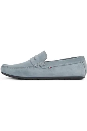 Tommy Hilfiger Męskie buty CASUAL HILFIGER ZAMSZOWE DRIVER, SZARE (Overcast Grey), 48 EU, , 46 EU