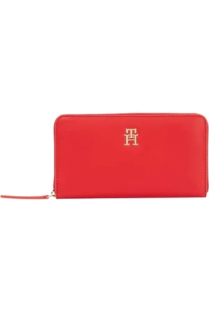 Tommy Hilfiger Damski TH LOGOTAPE LRG ZA AW0AW17266 Zip Around Wallet, RED (Primary Red), OS, , OS
