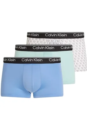 Calvin Klein Męski bagażnik z niskim stanem 3PK 000NB2569A Low Rise Trunk, niebieski (GLACIER, PL MONOGRAM_ASH, STER BLUE), S, , S