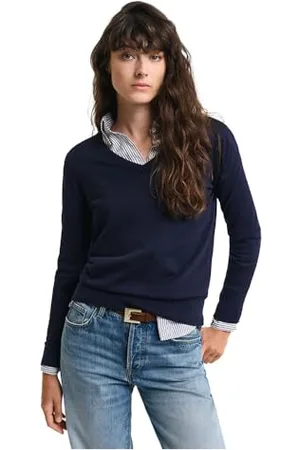 GANT FINE Knit V-Neck, , 3XL