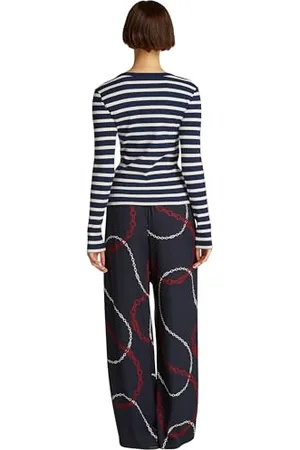 Tommy Hilfiger Damski SLIM HENLEY GB SCOOP-NK LS WW0WW43905, niebieski, XL, , XL