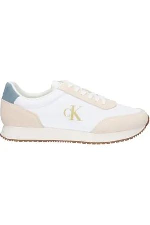 Calvin Klein CK JEANS Męskie trampki Retro Runner Iconic SNK YM0YM01119, białe (jasny biały/kremowy biały/ołów), 45 EU, , 42.5 EU