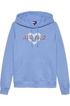 Tommy Hilfiger Damska bluza z kapturem ABO TJ X NYC DW0DW21771, niebieska (Sugarplum Blue), L, , L