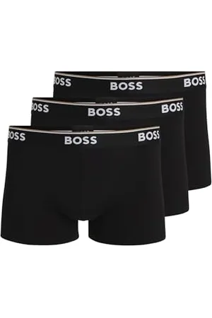HUGO BOSS Męskie bokserki 3P Power 3-pak ściśle przylegających bokserek z bawełny stretchowej z krótkimi nogawkami i paskiem z logo, , XS