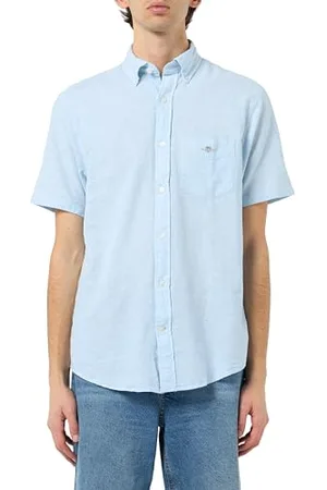 GANT Męska koszula Reg Cotton Linen Ss, , L
