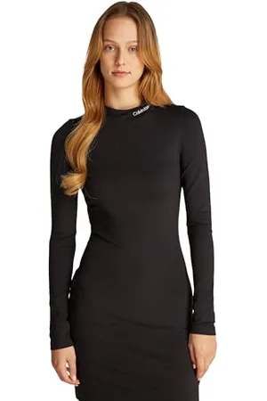 Calvin Klein Jeans Damska elastyczna sukienka Milano z logo J20J225074 Inne sukienki, czarna (Ck Black), M, , M