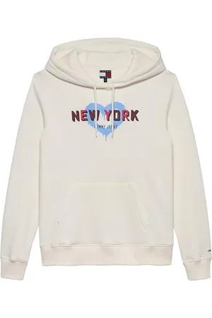 Tommy Hilfiger Damska bluza z kapturem ABO TJ X NYC DW0DW21771, biała (starożytna biała), XS, , XS