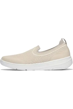 FitFlop Damskie buty Super-Q Knit Slip-ONS, beżowe, 4 UK, , 4