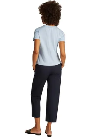 Tommy Hilfiger Damski SLUB REG C-NK SS WW0WW44433, niebieski, L, , L