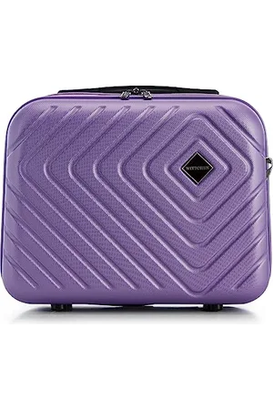 Wittchen Cube Line Walizka z tworzywa ABS, prosta geometryczna tłoczenie, 4 kółka z wyciąganym uchwytem zamek szyfrowy, , Trousse de toilette, Kosmetyczka