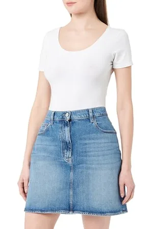 Tommy Hilfiger Damska spódnica dla mamy BI0134 prosta spódnica, denim, 33W, , 33W