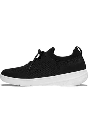 FitFlop Damskie buty Super-Q Knit Slip-ON sznurowane trampki, czarne, 36,5 UK, , 40 EU