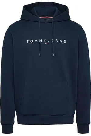 Tommy Hilfiger Męska bluza z kapturem TJM REG LINEAR LOGO EXT DM0DM20746C1G004, niebieska (Dark Night Navy), L, , L