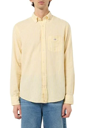 GANT REG COTTON LEN STRIPE SHIRT, , XL