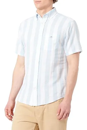 GANT REG COTTON LEN STRIPE SS SHIRT, , 4XL