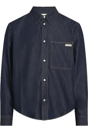 Calvin Klein Jeans Męska regularna koszula dżinsowa J30J326584 L/S Koszula, Denim (Denim Dark), M, , M