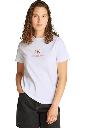 Calvin Klein CK JEANS Damska koszulka SHADOW GRAPHIC REGULAR J20J225545, biała (brylantowa biel), XXS, , XXS