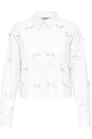 ONLY Onlbowy Life Ls Bow Detail Sh Shirt WVN, , S