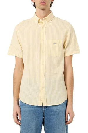 GANT REG COTTON LEN STRIPE SS SHIRT, , XL