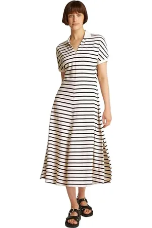 Tommy Hilfiger Damska sukienka midi LYOCELL OPEN-NK WW0WW44514, biała, XS, , XS