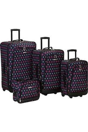 Rockland Reaction 4-częściowy zestaw bagażowy Softside, , Jeden rozmiar, Reaction Fashion Softside Rozszerzalny pionowy zestaw bagażowy