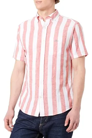 GANT REG COTTON LEN STRIPE SS SHIRT, , 3XL