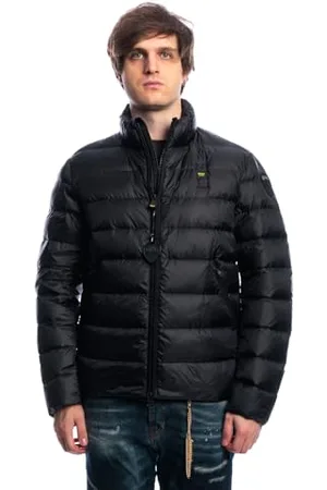 Blauer Kurtki Krótkie Wyściełane Pióro Kurtka Mężczyźni, , XL