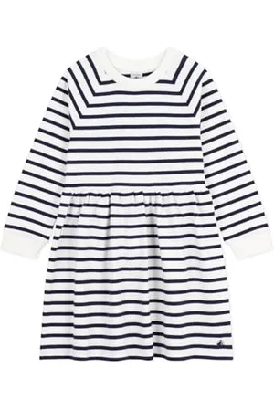 Petit Bateau Sukienka z długim rękawem dla dziewczynek i dziewcząt, , 3 anni