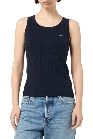 GANT STRETCH COTTON CABLE Tank Top, , L