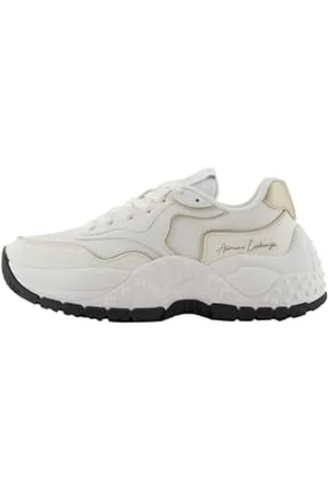 Armani Exchange Damskie buty sportowe Vedder, OFF WHITE + PALE Gold, 35 EU, , 35 EU