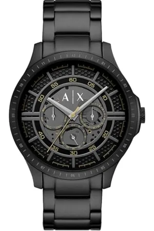 Armani Exchange Męski analogowy zegarek kwarcowy z bransoletką ze stali nierdzewnej AX2460, czarny, Einheitsgröße