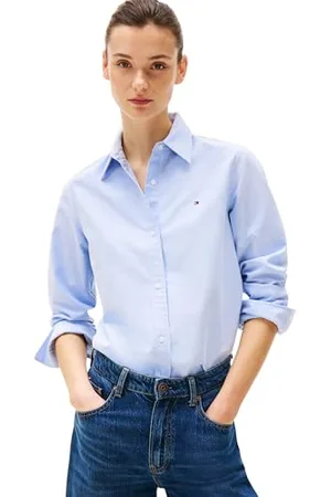 Tommy Hilfiger Damska koszula OXFORD RELAXED FIT WW0WW46111, niebieska, 42, , 68