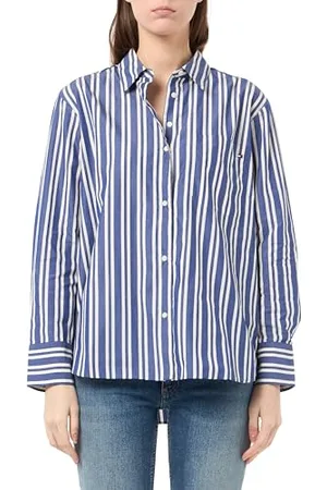Tommy Hilfiger Damska koszulka ESS POPLIN Easy FIT WW0WW45612 L/S, niebieska, 44, , 70