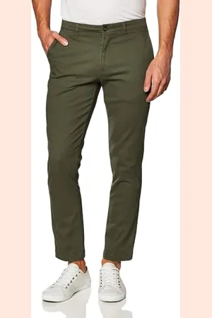 Amazon Męskie spodnie Classic Fit Casual Stretch Khaki Olive, 30W / 32L