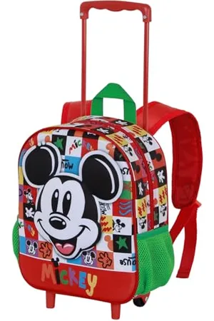 Disney Mickey Mouse Nastrojowy mały plecak 3D z kółkami, wielokolorowy, 26 x 34 cm, pojemność 7 l, , Jeden rozmiar, Mały plecak 3D z kółkami