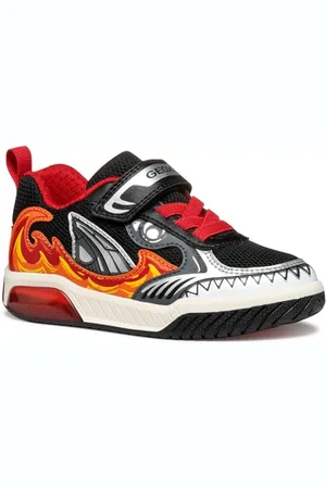 Geox J INEK Boy D Sneakers, Black/Red, 31 EU, , 31 EU