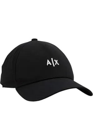 Armani Exchange A|X Męska czapka baseballowa z małym kontrastowym logo, czarny/biały, rozmiar uniwersalny