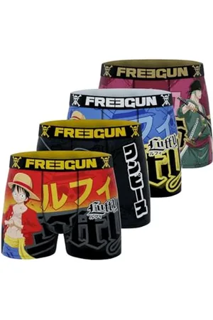 Freegun Męskie bokserki Luffy, Roronoa Zoro, Męskie Bokserki One Piece, Oryginalne Anime (zestaw 4 sztuk), rozmiar S, , S