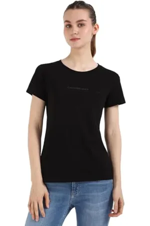 Calvin Klein Jeans Damska koszulka InstITUTIONAL Graphic Slim TEE J20J224990 S/S, czarna (Ck Black), M, , M