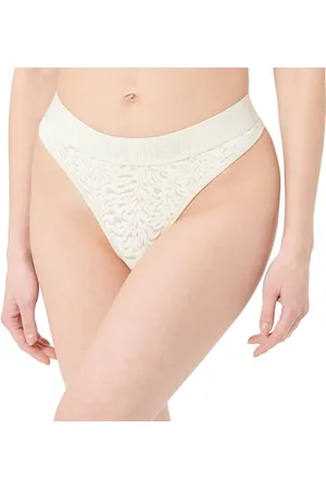 Calvin Klein Thong 000QF7287E stringi koordynowane, białe (brązowe białe), XS damskie, , XS