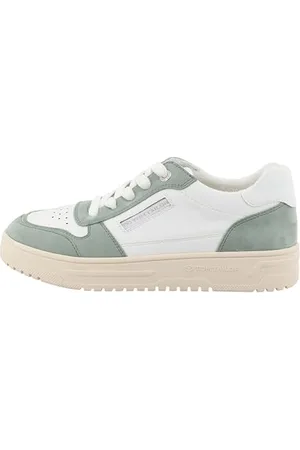 TOM TAILOR Damskie 7490010019 Sneakers, white-miętowe, 38 EU, , 38 EU