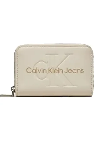 Calvin Klein PVH Europe B.V. Damskie portfele rzeźbione MED Zip Around Mono K60K612255, szare, jeden rozmiar, , Rozmiar Uniwersalny