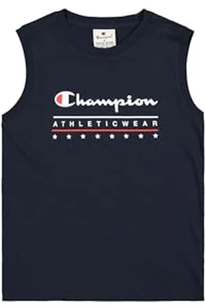 Champion Chłopięcy Legacy Boy - Graficzna koszulka bez rękawów z okrągłym dekoltem z dużym logo, niebieska (BS501), XXL, , 15-16 lat